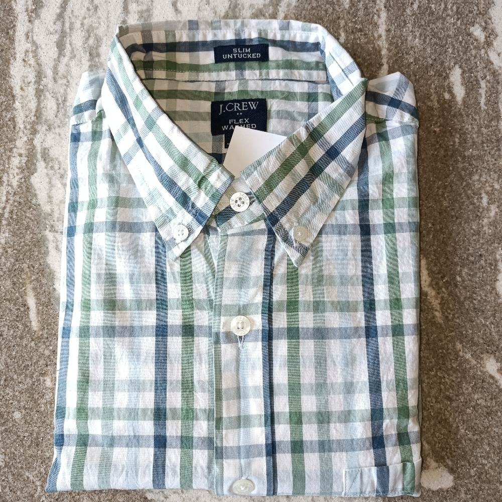 J. Crew Men's Flex Casual Long Sleeve Shirt New Size Large - Picture 2 of 2